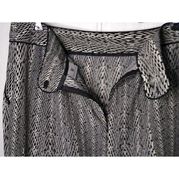 Worthington Skirt Women's M Black & White Geometric Maxi Long High Slit Pockets - Picture 5 of 8